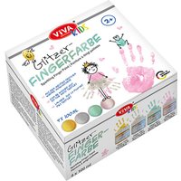 Fingerfarbenset Glitzer, 4x 100ml von Viva Decor GmbH