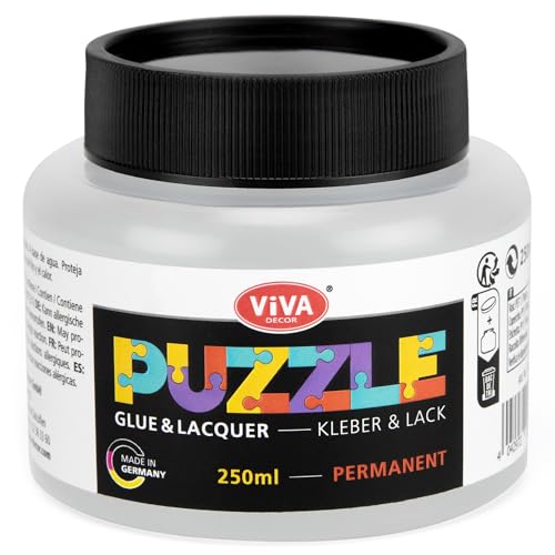 Viva Decor Puzzlekleber 250ml, transparent – Der schnelltrocknende Puzzle Conserver für lebendige und langanhaltende Puzzlekreationen, ideal zum Kleben und Aufhängen verschiedenster Puzzlearten von Viva Decor