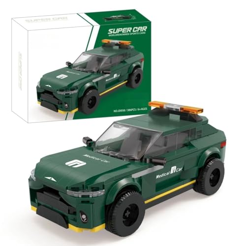 Super Sportwagen Bausteine Set, Astoon Martin Medizinischer Rennwagen Klemmbausteine Modell Kit, 386 Teile F1 DBX707 Speed and Champion Super Auto Modell Spielzeug Geschenk für Erwachsene Kinder von VizBrou