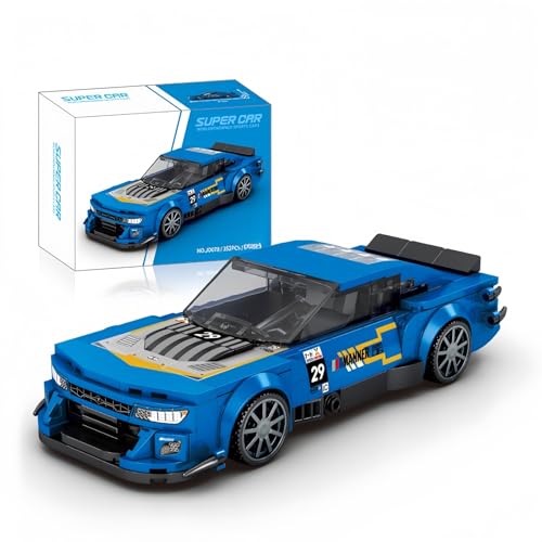 Super Sportwagen Bausteine Set, Chevroleet Camaro RS Rennwagen Klemmbausteine Modell Bausatz, 352 Teile Speed and Champion Super Sportwagen, Kompatibel Spielzeug Geschenk für Erwachsene Kinder von VizBrou