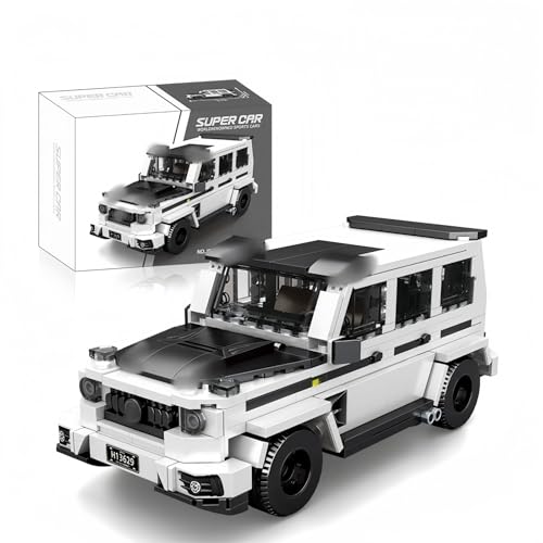 Super Sportwagen Bausteine Set, Mercedas Benzz G63 Rennwagen Klemmbausteine Modell Bausatz, 424 Teile Speed and Champion Super Sportwagen, Kompatibel Modell Spielzeug Geschenk für Erwachsene Kinder von VizBrou