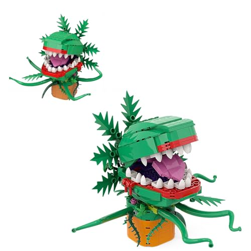 VizBrou Audrey II Piranha Plant Flower Building Blocks Set Toys, Little Shop of Horrors Cannibal Building Model Kit, Collectible Gift for TV Fans Gift Children Birthday Christmas Halloween, 300+PCS von VizBrou