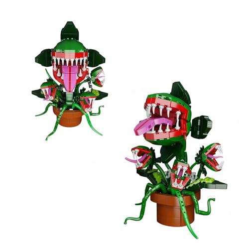 VizBrou Audrey II Piranha Plant Flower Building Blocks Set Toys, Little Shop of Horrors Cannibal Building Model Kit, Collectible Gift for TV Fans Gift Children Birthday Christmas Halloween, 600+PCS von VizBrou