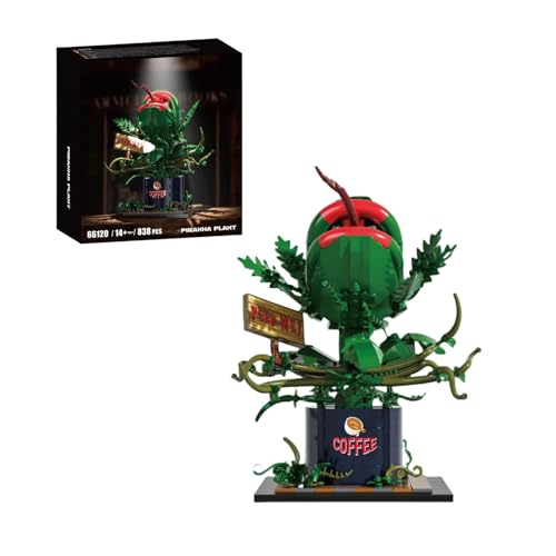 VizBrou Audrey II Piranha Plant Flower Building Blocks Set Toys, Little Shop of Horrors Cannibal Building Model Kit, Collectible Gift for TV Fans Gift Children Birthday Christmas Halloween, 838+PCS von VizBrou