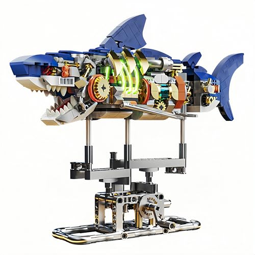 VizBrou Mechanisch Hai Bausteine Bausatz, Ozean Fisch Bauklötze Tiere Sammlung Modell Spielzeug mit Meerestieren Geschenk mit Display-Ständer für Erwachsene, Jungen, 687 Teile VizBrou Mechanisch Hai Bausteine Bausatz, Ozean Fisch Bauklötze Tiere Sammlung Modell Spielzeug mit Meerestieren Geschenk mit Display-Ständer für Erwachsene, Jungen, 687 Teile von VizBrou