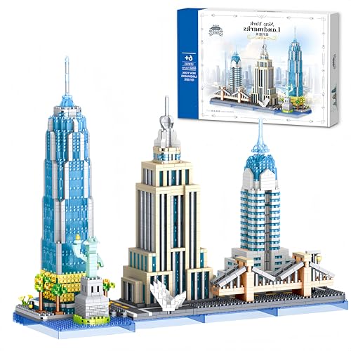 VizBrou New York Wahrzeichen Skyline Bausteine Bausatz, 3262 Teile Mini Architektur Modell Berühmter Straßenansichten, Konstruktions Spielzeug aus Mikro Bausteinen für Kinder und Erwachsene VizBrou New York Wahrzeichen Skyline Bausteine Bausatz, 3262 Teile Mini Architektur Modell Berühmter Straßenansichten, Konstruktions Spielzeug aus Mikro Bausteinen für Kinder und Erwachsene von VizBrou