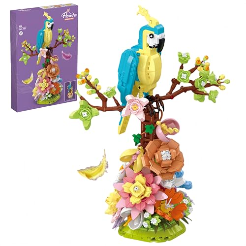 VizBrou Papageien Blumen Bausteine Bausatz, 1162 Teile Buntes Vogel Modell Spielzeug, Tierfiguren Pflanzen Konstruktions für Wohn Bürodekoration, Geschenk für Frauen, Mädchen im Alter von 6+ VizBrou Papageien Blumen Bausteine Bausatz, 1162 Teile Buntes Vogel Modell Spielzeug, Tierfiguren Pflanzen Konstruktions für Wohn Bürodekoration, Geschenk für Frauen, Mädchen im Alter von 6+ von VizBrou