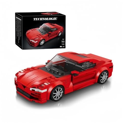 VizBrou Rennwagen Speed Champion Bausteine Set, 1:24 Teslla Luxus Sportwagen Klemmbausteine Modell Kit, 369 Teile Kompatibel mit LG Superauto Bausatz Spielzeug Geschenk Dekor für Erwachsene Kinder von VizBrou