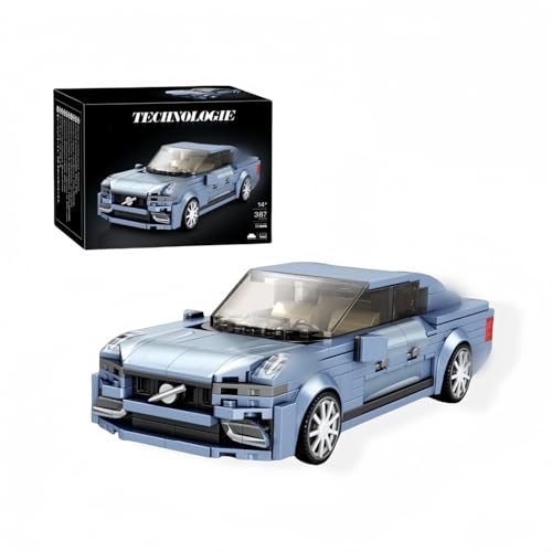 VizBrou Rennwagen Speed Champion Bausteine Set, 1:24 Volvoo S90 Luxus Sportwagen Klemmbausteine Modell Kit, 369 Teile Kompatibel mit LG Superauto Spielzeug Geschenk Dekor für Erwachsene Kinder von VizBrou