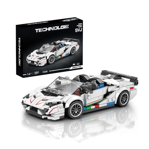 VizBrou Rennwagen Speed Champion Bausteine Set, Lamborghinii SVJ Sportwagen Klemmbausteine Modell Kit, 385 Teile Kompatibel mit LG Superauto Bausatz Spielzeug Geschenk Dekor für Erwachsene Kinder von VizBrou