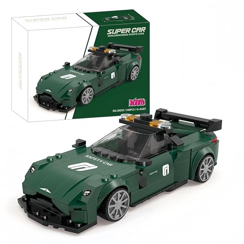 VizBrou Super Sportwagen Bausteine Set, Astoon Martin F1 Sicherheits Rennwagen Klemmbausteine Modell Kit, 348 Teile Speed and Champion Super Auto Modell Spielzeug Geschenk für Erwachsene Kinder von VizBrou