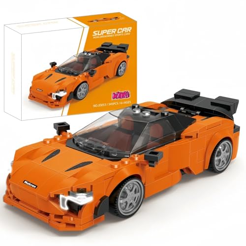 VizBrou Super Sportwagen Bausteine Set, McLareen 750S Retro Speed Champion Rennwagen Klemmbausteine, 345 Teile Kompatibles LG Super Auto Bausatz Modell Spielzeug Geschenk für Erwachsene Kinder Dekor von VizBrou