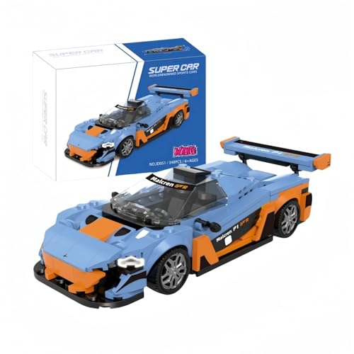 VizBrou Super Sportwagen Bausteine Set, McLareen P1 Retro Speed Champion Rennwagen Klemmbausteine, 348 Teile Bausatz Kompatibel LG Super Auto Modell Spielzeug für Erwachsene Kinder, Geschenk Dekor von VizBrou