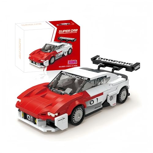 VizBrou Super Sportwagen Bausteine Set, Porschee MissionR Retro Speed Champion Rennwagen Klemmbausteine Bausatz, 360 Teile Kompatibles LG Super Auto Modell Spielzeug Geschenk für Erwachsene Kinder von VizBrou