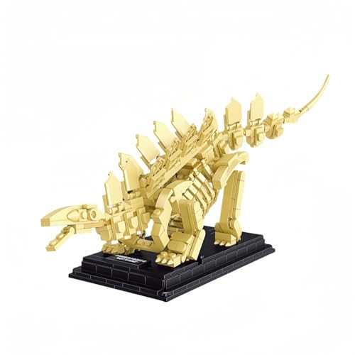 VizBrou Tier Schädel Bausteine, 491 Teile Dinosaurier Welt Fossilien Klemmbausteine Modell Kit, Stegosaurus Dino Skelett Knochen Spielzeug Geschenk Dekor Set für Mädchen Jungen Kinder Erwachsene von VizBrou