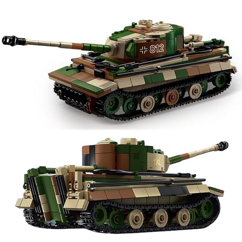 VizBrou Tiger I Tarnfarben-Panzer Bausteine Bausatz, WWII Deutscher Schwerer Panzer Gepanzertes Militärfahrzeug Klemmbaustein-Spielzeug, Kreatives Geschenk Geschichtsbegeisterte ab 6 Jahren, 553 Teile VizBrou Tiger I Tarnfarben-Panzer Bausteine Bausatz, WWII Deutscher Schwerer Panzer Gepanzertes Militärfahrzeug Klemmbaustein-Spielzeug, Kreatives Geschenk Geschichtsbegeisterte ab 6 Jahren, 553 Teile von VizBrou