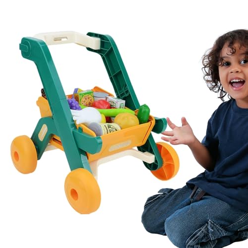 Vllold Play Shopping Cart - Einkaufswagen Spielzeug | Interaktive Lebensmittelgeschäft Spiele mit Play Food Shop Zubehör für Rollenspiele von Vllold