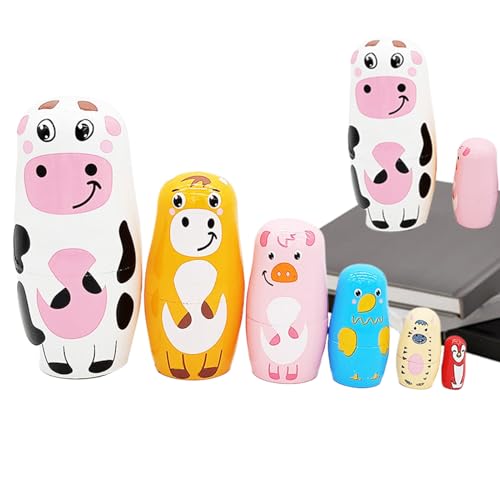 Vmiorzq Russische Matrjoschka Puppen Für Kinder - Holz 6 Schichten Bauernhoftier Russische Stacking Puppen,Partyzubehör Für Wohnung Studentenzimmer Schlafzimmer Klassenzimmer Wohnzimmer Büro Vmiorzq Russische Matrjoschka Puppen Für Kinder - Holz 6 Schichten Bauernhoftier Russische Stacking Puppen,Partyzubehör Für Wohnung Studentenzimmer Schlafzimmer Klassenzimmer Wohnzimmer Büro von Vmiorzq