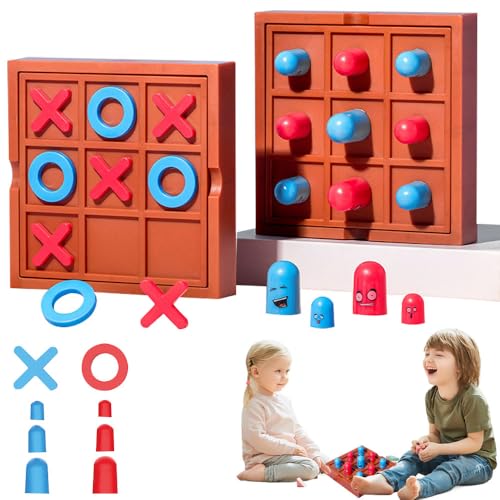 2 Stück Tic-Tac-T-oe Spiel, Tic-Tac T-oe Extreme, Big Eat Small und XO, Tik Tak Toe Lernspiele 2 Spieler Schachbrett Spiel, Tictactoe, Tic Tac Toe Brettspiel für Kinder und Erwachsene von Vmxlso