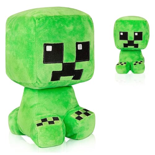 Vmxlso Creeper Plüschtier, 26 cm Creeper Plüsch, Cartoon Kuscheltier, Charaktere Puppe zum Thema Spiel, Geschenk für Kinder Jungen und Mädchen von Vmxlso