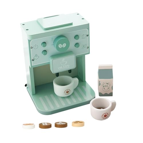 Vmxlso Kaffeemaschine Spielzeug Kinder, 8 Teiliges Kaffeemaschine Kinderküche, Kaffeemaschine Kinder Holz, Spielküche Kaffeemaschine, Küchenspielzeug Rollenspiele Geschenke für Mädchen Und Jungen von Vmxlso