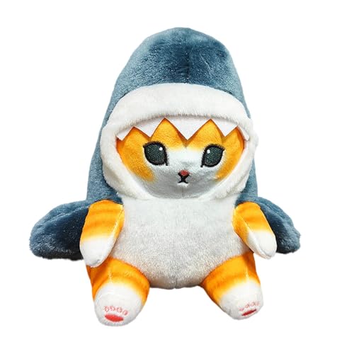 Vmxlso Kuscheltier Katze Plüschtier, 20cm Shark Katze Kuscheltier, Katzen Kuscheltier, Katzenkuscheltier Stofftier, Süße Kuscheltiere Geschenk für Kinder von Vmxlso