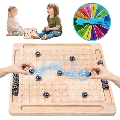 Vmxlso Magnetisches Schachspiel, Magnetic Schachspiel mit Strafscheibe, Magnet Schach mit 20 Magnetische Steine, Holz Schachbrett, für Kinder und Erwachsene, Magnetic Chess Game für Familientreffen von Vmxlso