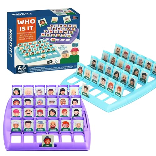 Vmxlso Wer Ist Es Spiel, Wer Ist Es Lustiges Ratespiel Brettspiel, Puzzlespiel Kind Interaktives Wer Bin Ich Spiel, Wer Bin Ich für 2 Spieler ab 6 Jahren, Guess Who Game für Familien und Partyspaß von Vmxlso