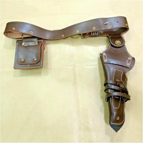 Retro Pistolenhalter Gürtel Piratenritter Verstecktes Pistolenholster Mittelalterliches PU-Leder Pistolenholster Steampunk Halloween Cosplay Kostümzubehör(Brown) von Vnook