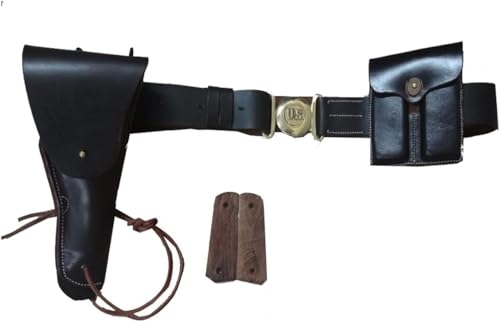 Retro Pistolenhalter Gürtel Piratenritter Verstecktes Pistolenholster Mittelalterliches PU-Leder Pistolenholster Steampunk Halloween Cosplay Kostümzubehör(Black) von Vnook