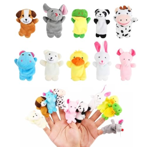 Voarge 20 Stück Finger Plüschtier, Fingerpuppen, Finger Plüschtier Set, Jungen und Mädchen Geschenke, Gastgeschenke für Kinderparty und Stuffer für Ostereier von Voarge