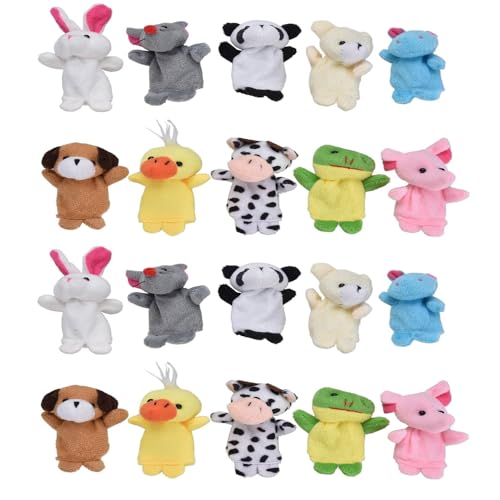 Voarge 20 Stück Finger Plüschtier, Fingerpuppen, Finger Plüschtier Set, Jungen und Mädchen Geschenke, Gastgeschenke für Kinderparty und Stuffer für Ostereier von Voarge