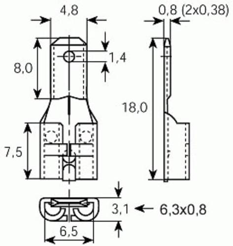 Vogt Verbindungstechnik 3829g.67 Flachsteckverteiler mit Abzweig Steckbreite: 6.30mm Steckdicke: 0.8 von Vogt Verbindungstechnik