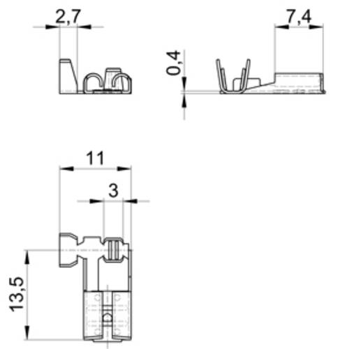 Vogt Verbindungstechnik 38373c.67 Flachsteckhülse Steckbreite: 6.30mm Steckdicke: 0.80mm 180° Unis von Vogt Verbindungstechnik