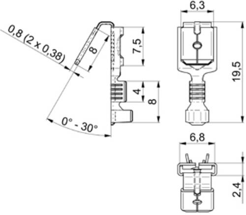 Vogt Verbindungstechnik 3838an.67 Flachsteckverteiler mit Abzweig Steckbreite: 6.30mm Steckdicke: 0. von Vogt Verbindungstechnik