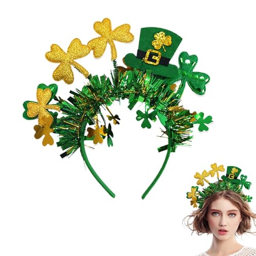 St. Patrick's Day Stirnband | Grüner St. Patrick's Day Irische Kopfbedeckung Kostüm Zubehör - Irischer Karneval Kostüm Zubehör mit Bowler für Damen Mädchen von Voihamy