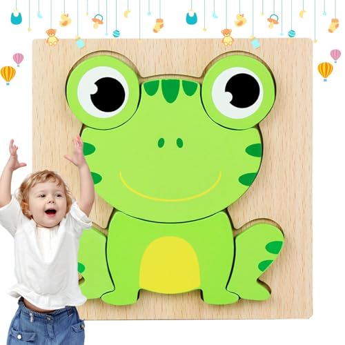 Tier-Holzpuzzle für Kinder,Holz-Tierpuzzle für Kinder - Kreative Spielzeugpuzzles für Kinder - Niedliche Tierpuzzles für Kinder von 4 bis 6 Jahren, frühpädagogisches kreatives Tierpuzzle für von Voihamy