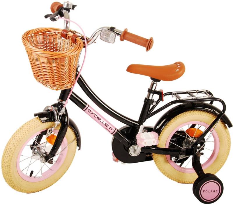 Volare Excellent Kinderfahrrad 12 Zoll, Schwarz von Volare