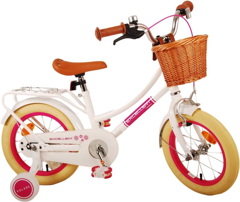 Volare Excellent Kinderfahrrad 14 Zoll, Weiß von Volare