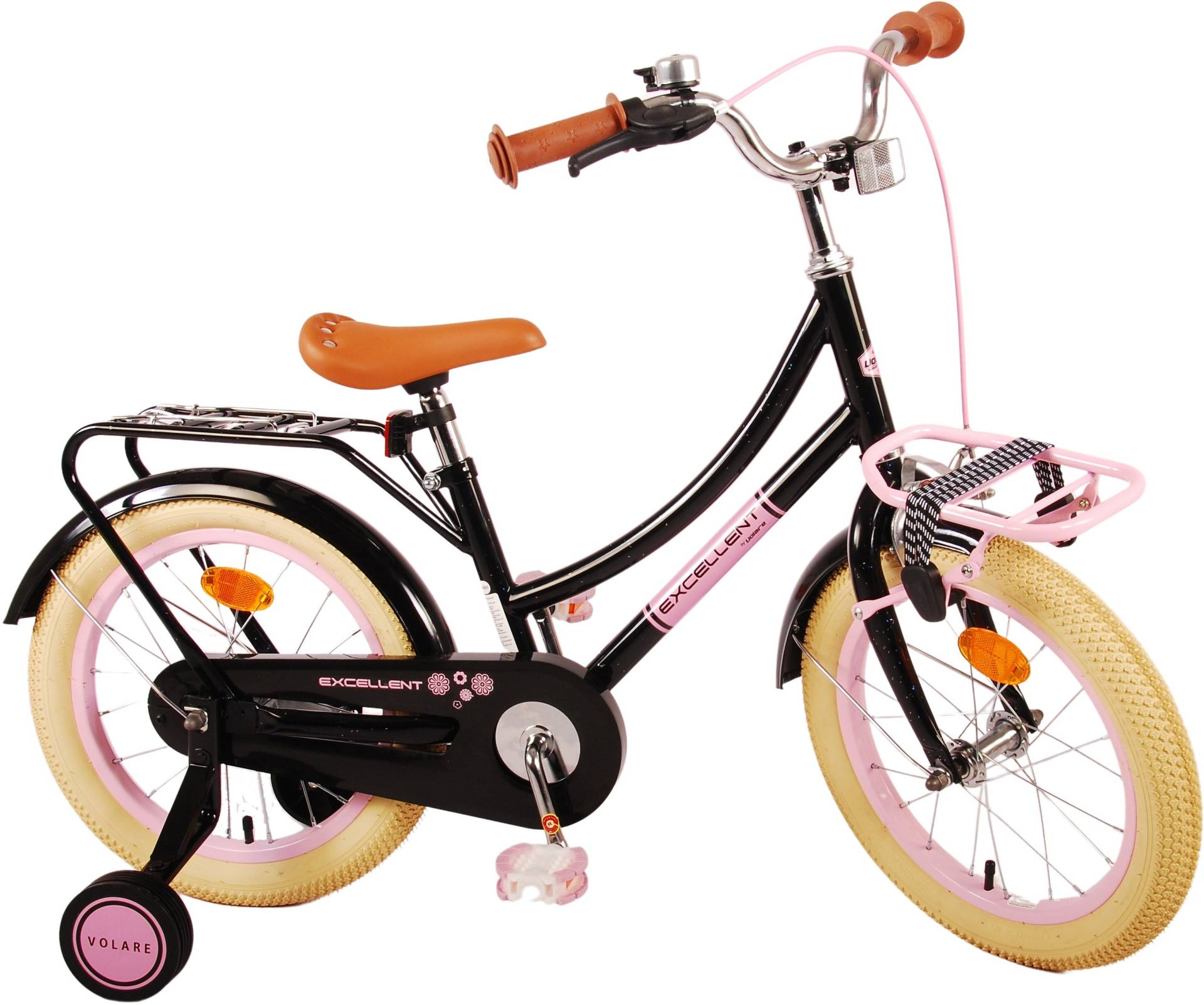 Volare Excellent Kinderfahrrad 16 Zoll, Schwarz von Volare