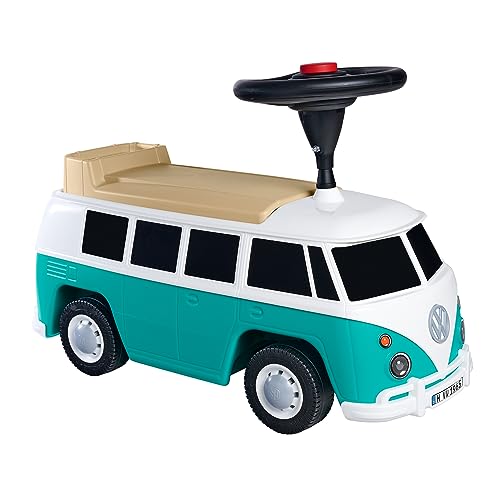 Volkswagen 7E9087500 Kinderfahrzeug T1 Bulli Rutschfahrzeug Rutschauto Bobbycar, weiß/blau von Volkswagen