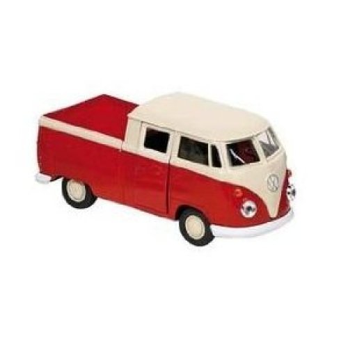 Volkswagen T1 DoKa PickUp rot Pritsche VW Bulli 1:38 Modellauto Welly 12186 von Volkswagen