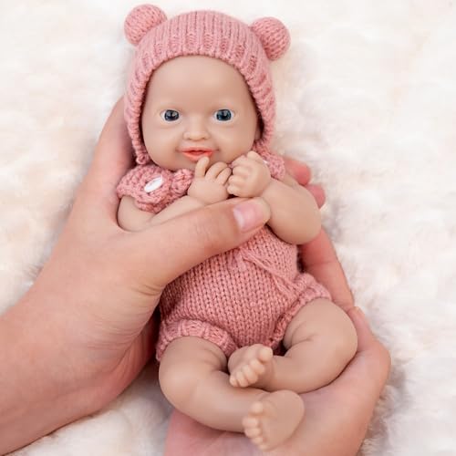 Vollence 20cm Reborn Baby Puppe Silikon, Realistische Puppe für Mädchen, Weihnachten und Geburtstag von Vollence