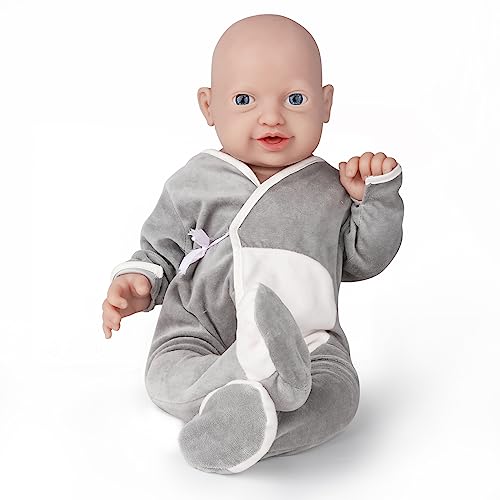 Vollence 26 cm-Vollsilikon-Babypuppen realistisch, Keine Vinyl-Puppen, realistische lebensechte Neugeborenen-Silikon-Babypuppen für Weihnachten und den Kinder - Junge von Vollence