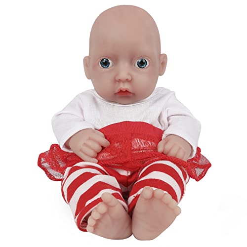 Vollence 28 cm Vollsilikon Babypuppes, Nicht Vinyl Puppen, Realistische Reborn Babypuppe, Ganzkörper Silikon Baby Puppen, Lebensechte Baby Doll - Mädchen von Vollence