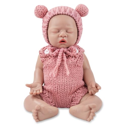 Vollence 31cm Reborn Baby Puppe Silikon, Schlafende Silikonpuppe für Mädchen – Reborn Puppe von Vollence