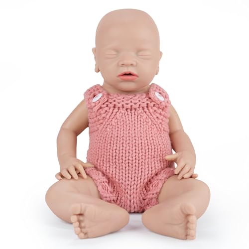 Vollence 31cm Schlafende Silikonpuppe, Realistische Reborn Baby Puppe mit vollem Körper - Mädchen von Vollence