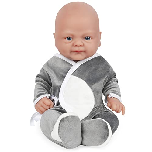 Vollence 36 cm Ganzkörper Silikon Reborn Babypuppe Junge,Vollsilikon Babypuppes, Lebensechte Reborn Babypuppen,Echte realistische Baby Puppe,Kinderpuppe Baby Doll - Junge von Vollence