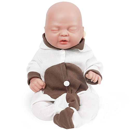 Vollence 36 cm Schlafende VollSilikon Baby Puppen, Nicht Vinyl Puppen,Kann Einen Schnuller Nehmen Silikonpuppen Vollsilikonbaby - Mädchen von Vollence