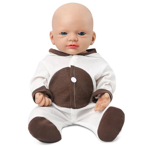 Vollence 40cm Reborn Baby Puppe Silikon, Realistische Neugeborene Silikonpuppe, Stressabbau Spielzeug von Vollence